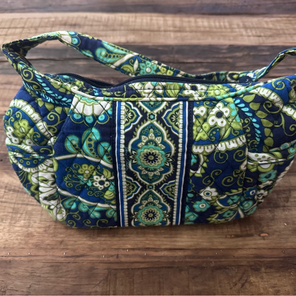 Vera Bradley Green and Blue Patterned Women's Bag includes a wallet